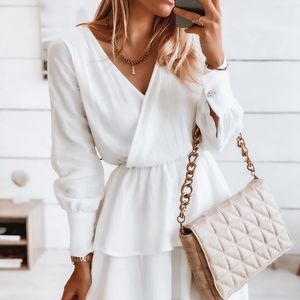 White  doll cotton dress, made in France
